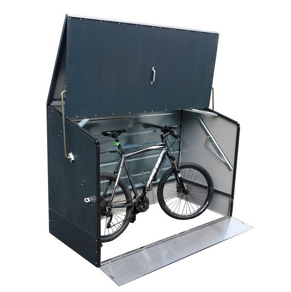 Fahrradbox - anthrazit - bis zu 3 Fahrrädern - 196 cm