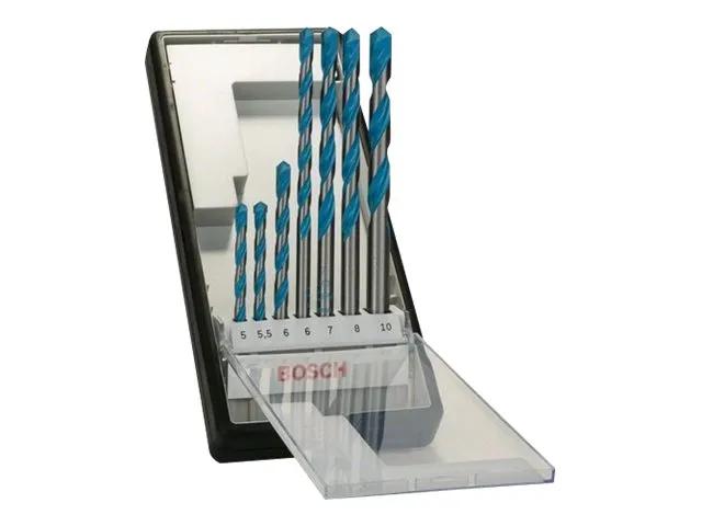 Bosch Robust Line CYL-9 Multi Construction - Borebitsæt - for multiformål - 7 stykker - 5 mm, 6 mm, 7 mm, 8 mm, 10 mm, 5.5 mm - længde: 85 mm, 100 mm, 150 mm