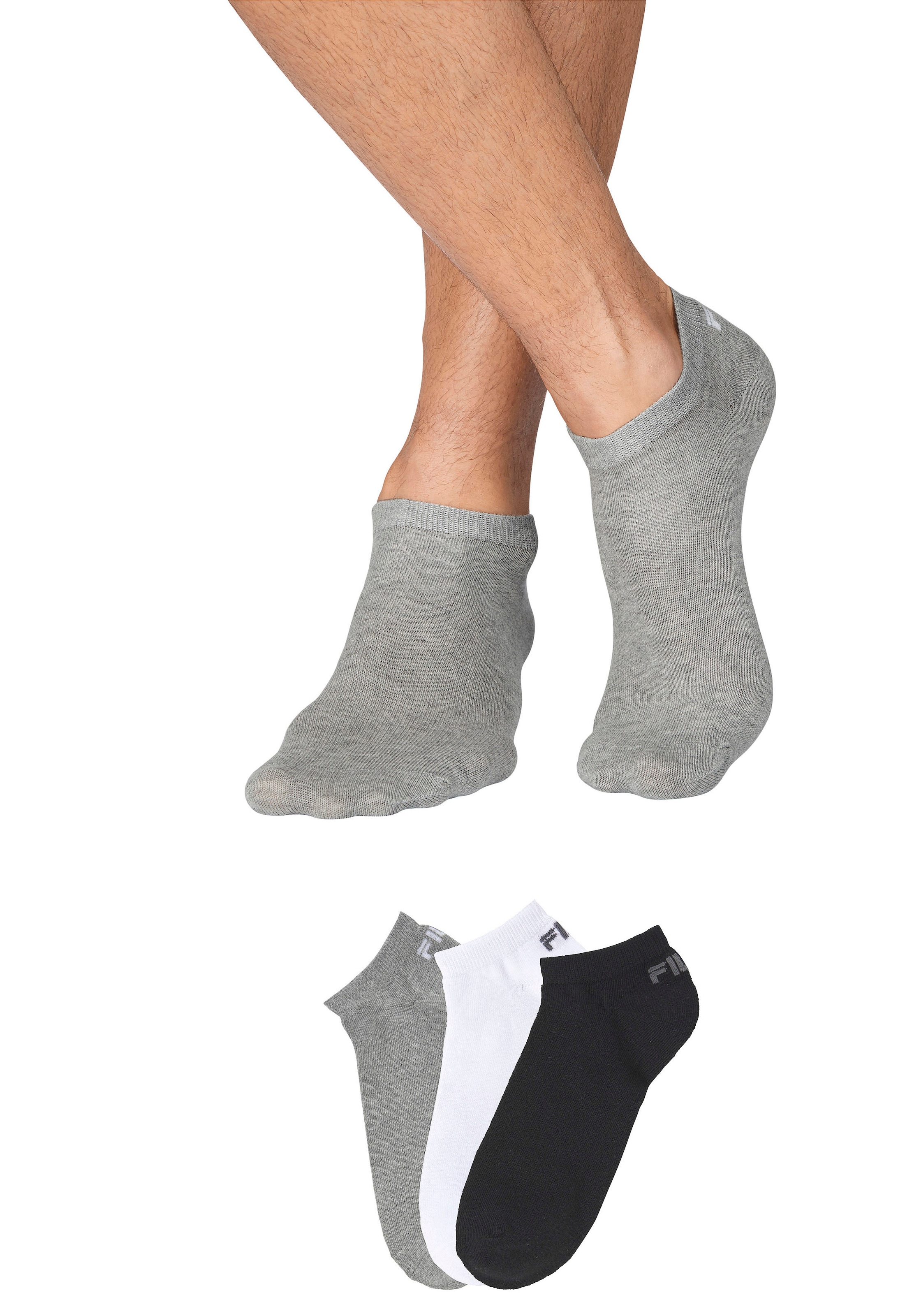 Fila Socken »UNISEX INVISIBLE PLAIN SOCKS« 3 Stk. tlg. mit eingestricktem Logo an der Ferse