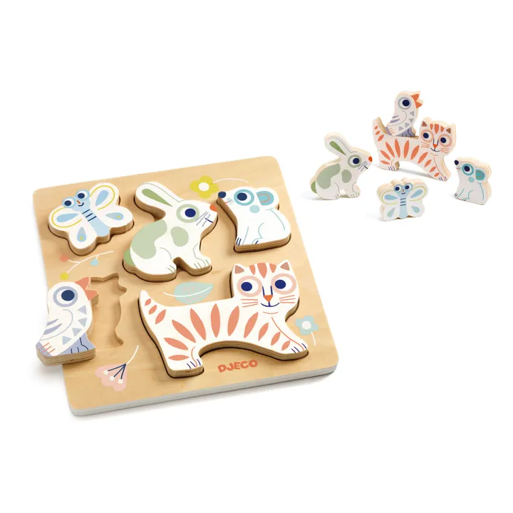 Djeco Puzzle Baby Animali en bois