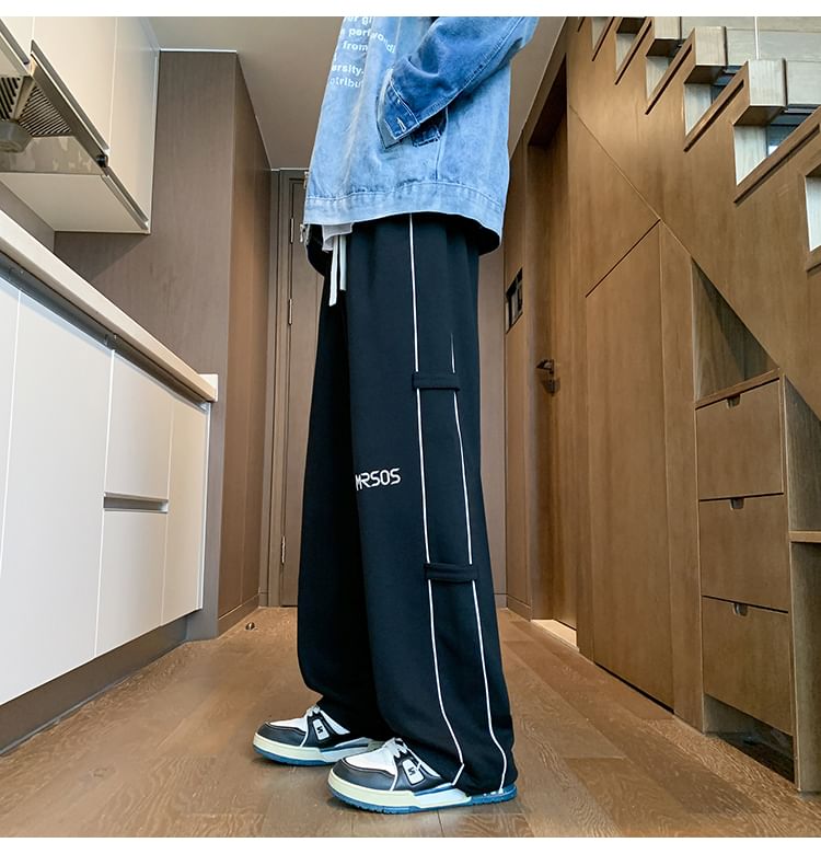 Diphon - Rechte joggingbroek met trekkoord en geborduurde letters