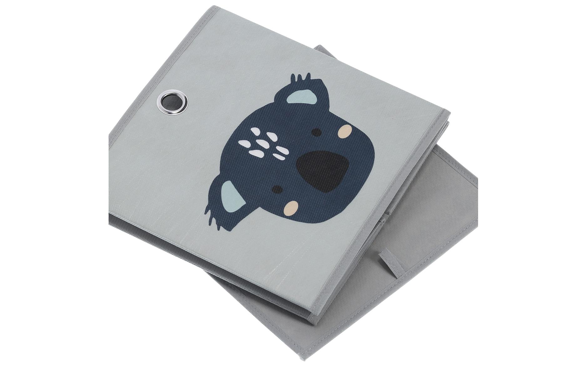 Spielzeugbox Koala Grau 28 x 28 x 28 cmAufbewahrungsbox für Kinderzimmer