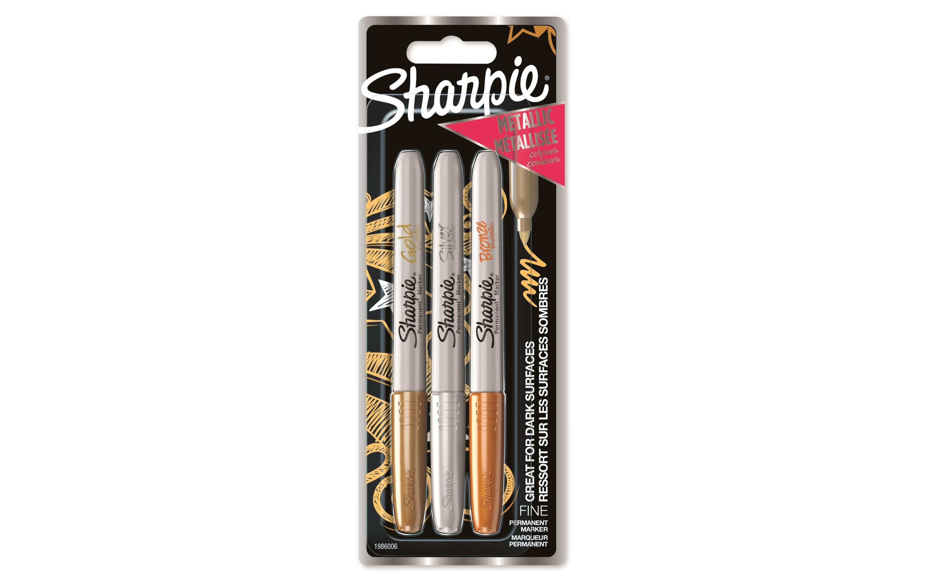 Permanent-Marker 3 Stück, MetallicMarker-Set