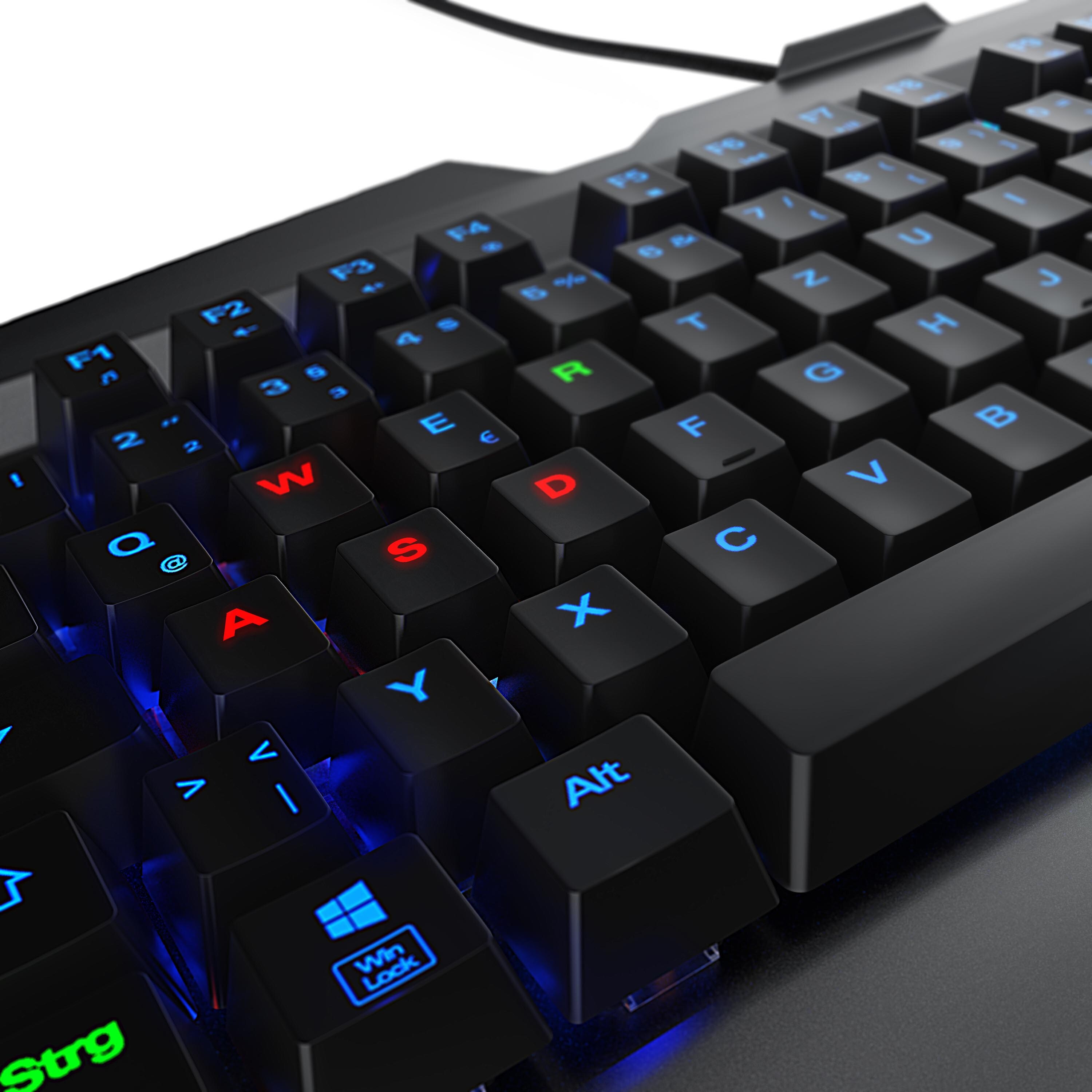 Titanwolf mechanische Gaming Tastatur „Invader“ Aluminium Gehäuse / RGB LED Beleuchtung