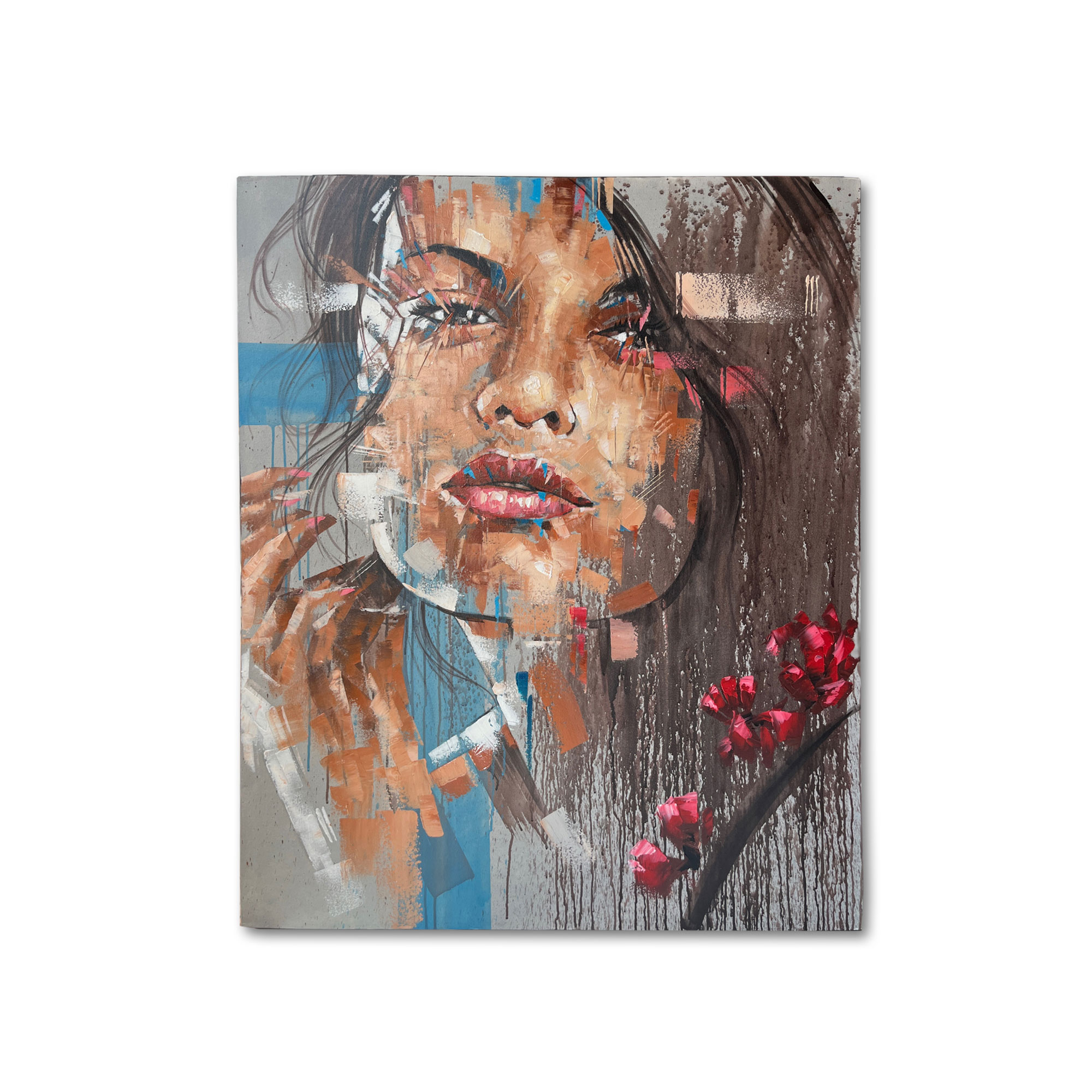 Gemälde 'Woman', Grautöne, handgemalt, B 100 cm, H 120 cm, T 4 cm von fischer's lagerhaus