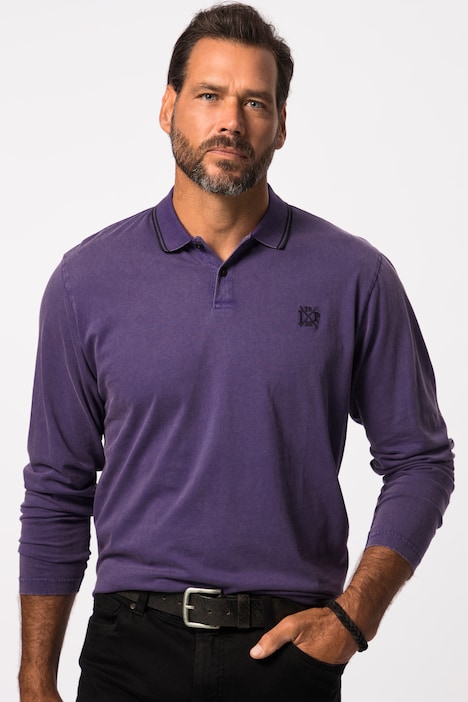Poloshirt, Langarm, Vintage-Look, Polokragen, bis 8 XL