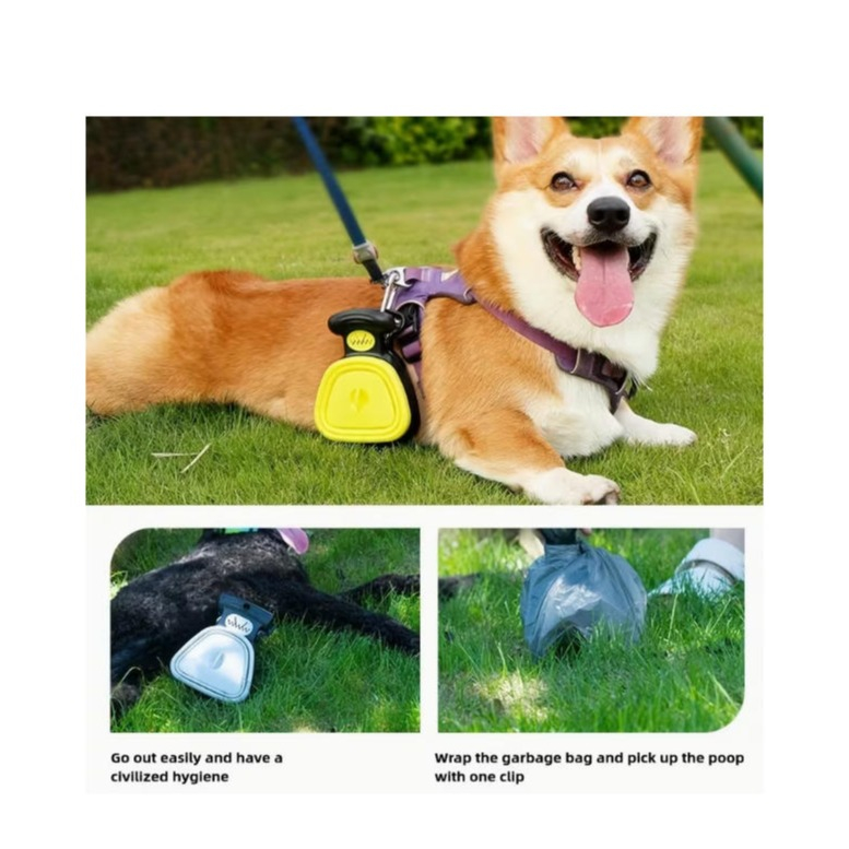(10x13cm) Kompakter Hundekot Greifer Beutel Spender Poop Bag Kot Sammler - Grau