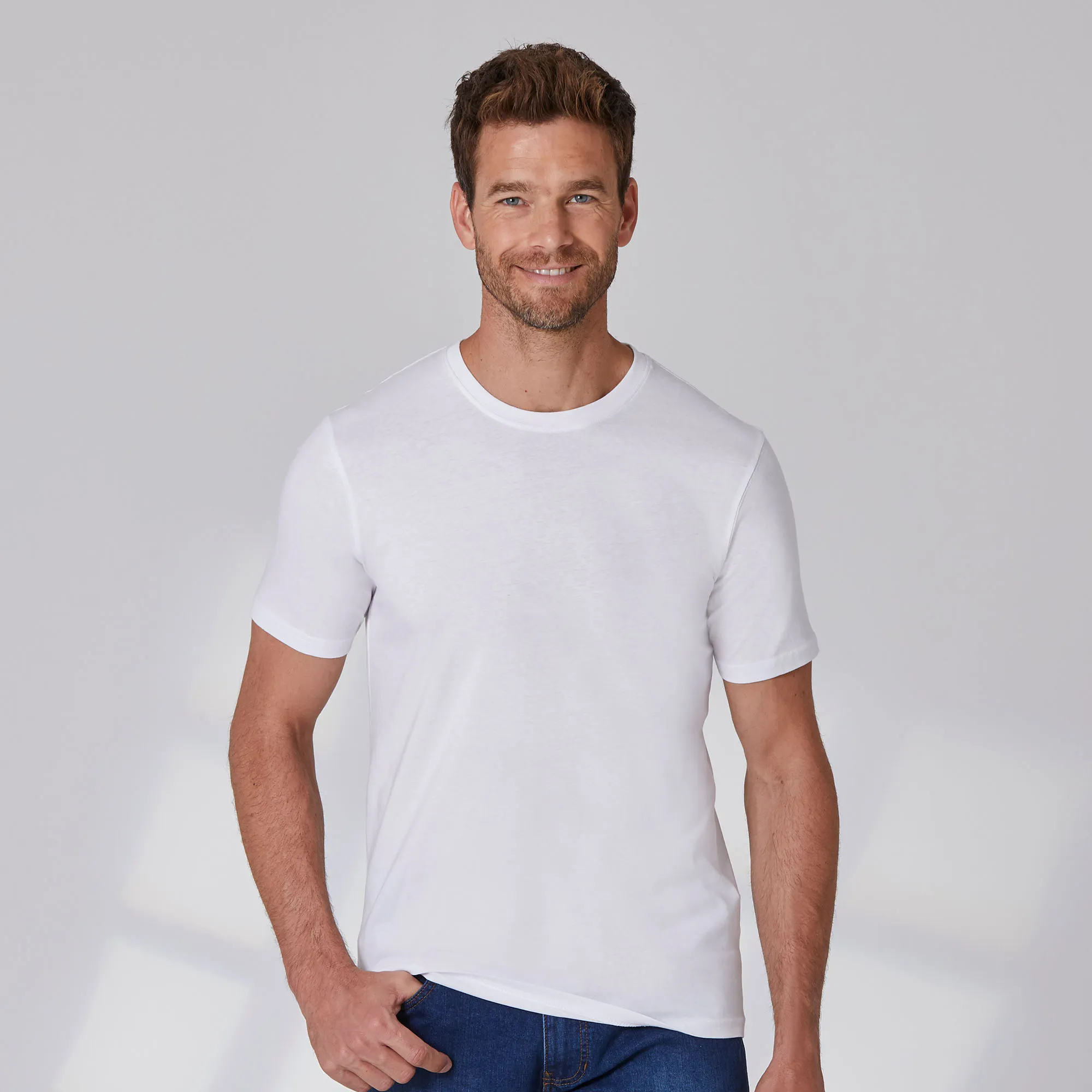 Herren-T-Shirt mit Rundhalsausschnitt, 2er-Pack
