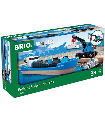 BRIO WoRød Fragtskib og Kran - Blå 33534