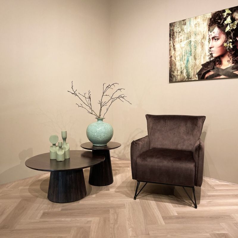 Livingfurn - Salvator - Salontafel - Walnootkleur - 50 cm