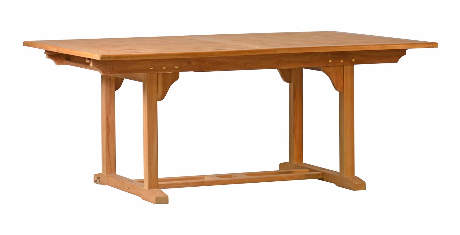 Teak uitschuifbare tafel 240 x 120 cm premium weerbestendig uitschuifbaar