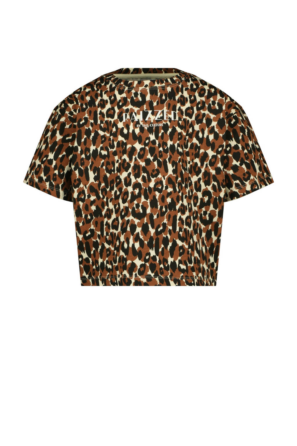 Raizzed T-shirt Farah met panterprint bruin/beige
