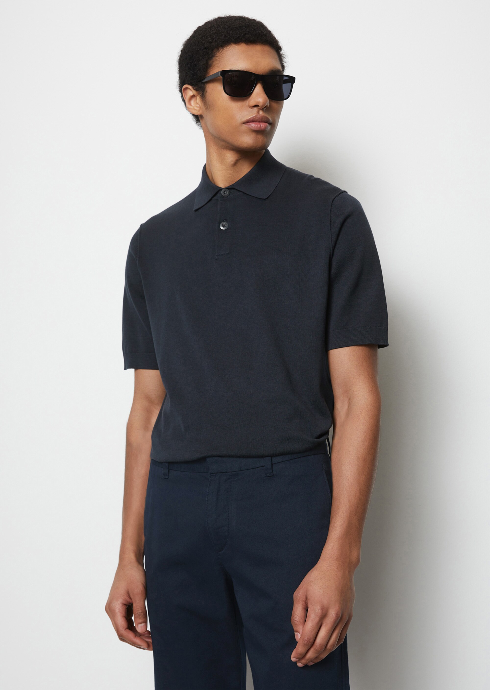Strick-Poloshirt regular in Strick-Optik