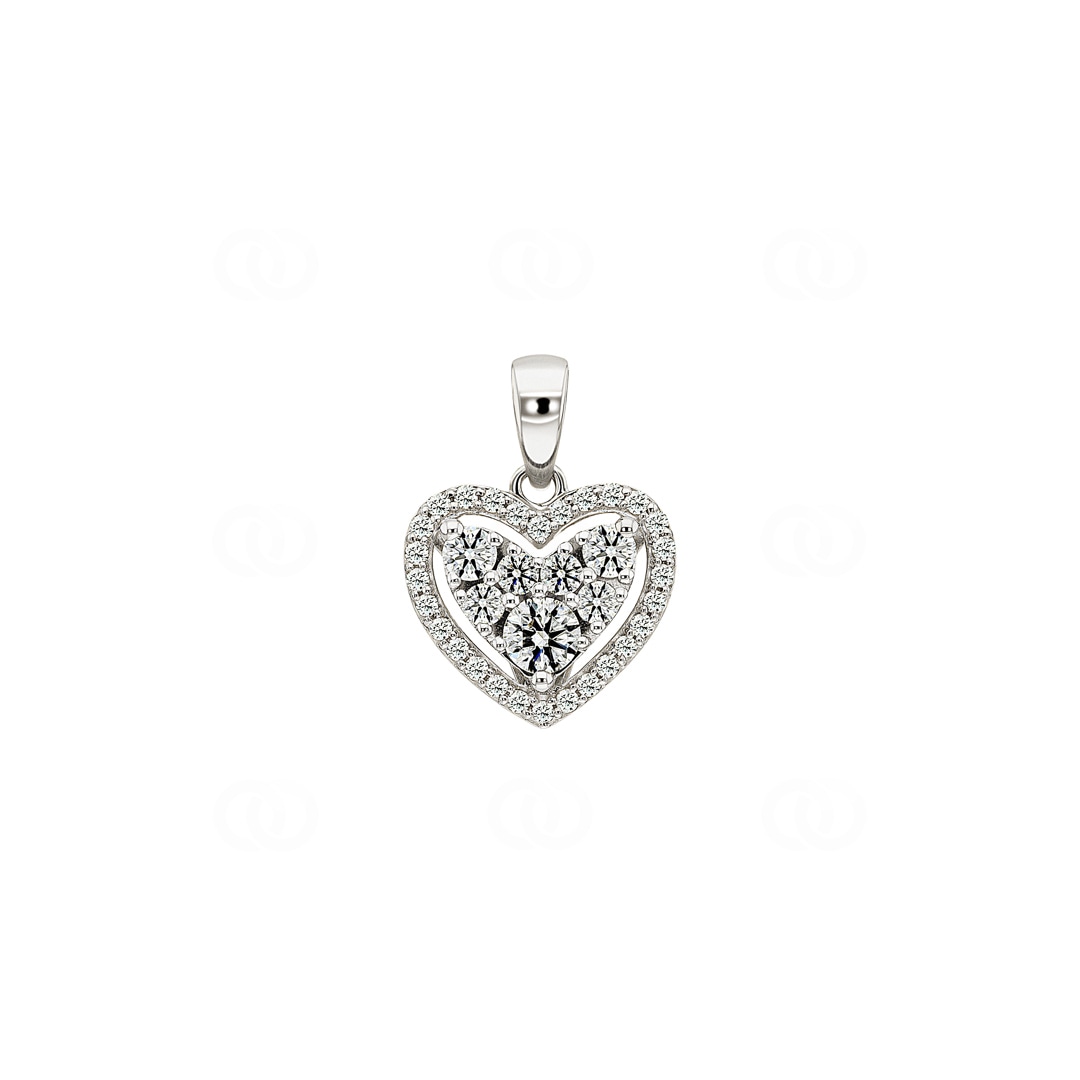 Anhänger 750/18 K Weissgold Herz mit Diamanten 0.51 ct H/si