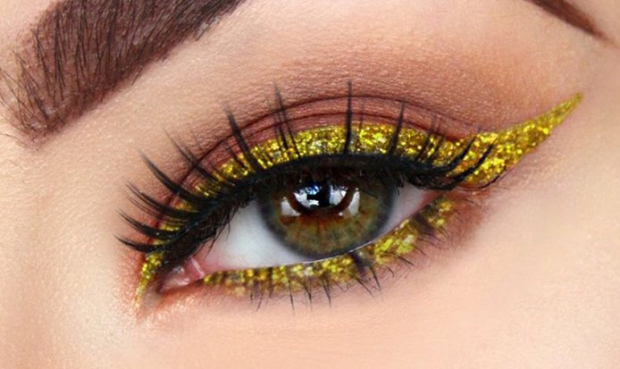 Glitzer Eyeliner Augen MakeUp Stift Flüssiger Glitzer Lidstrich - Roségold