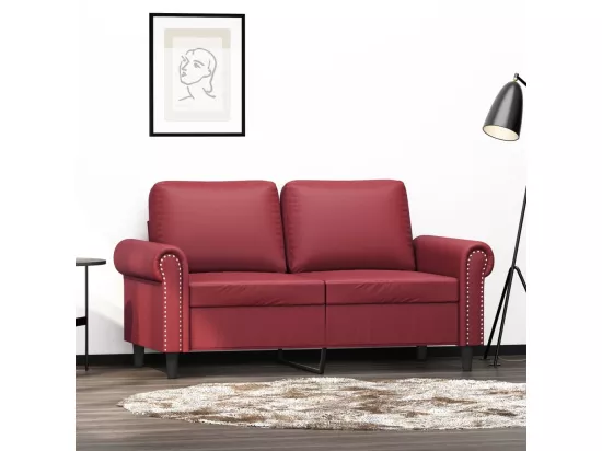 Canapé à 2 places Rouge bordeaux 120 cm Similicuir