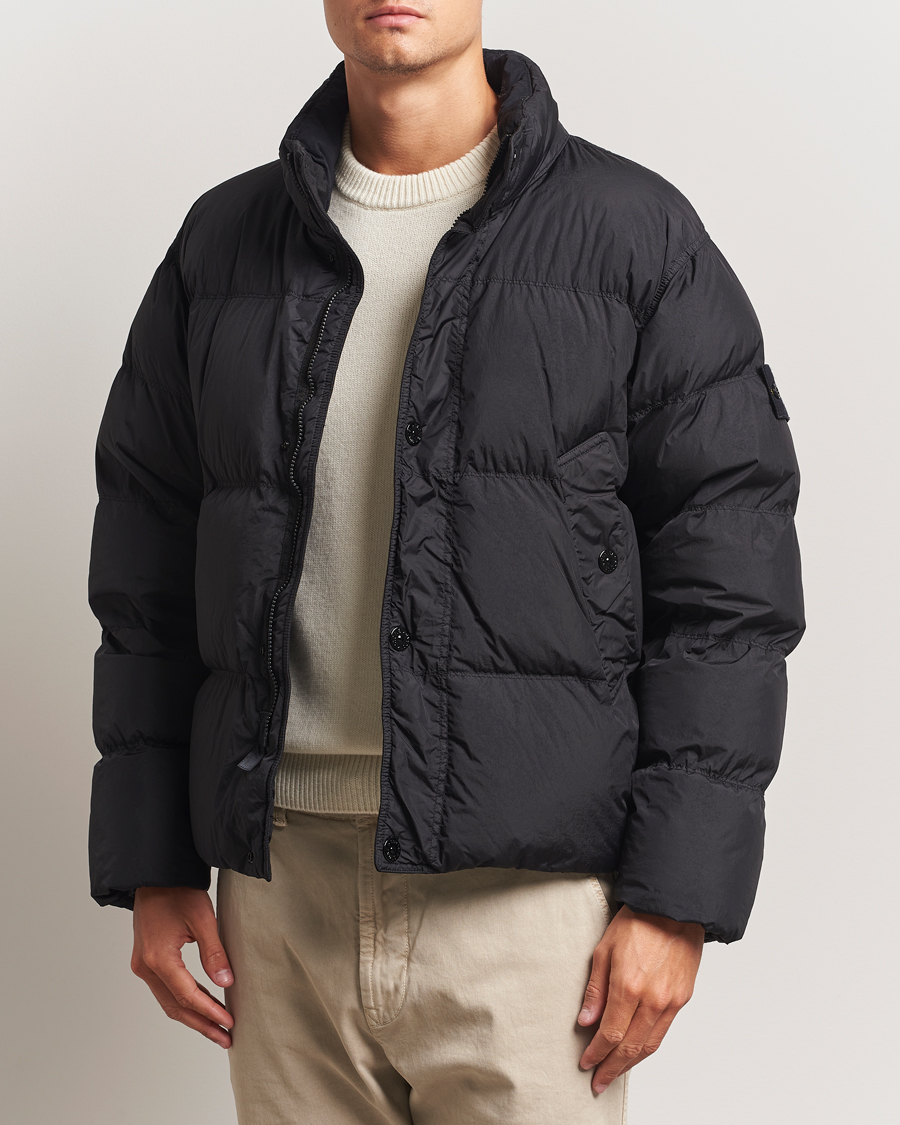 Stone Island Crinkle Reps Down Jacket Black