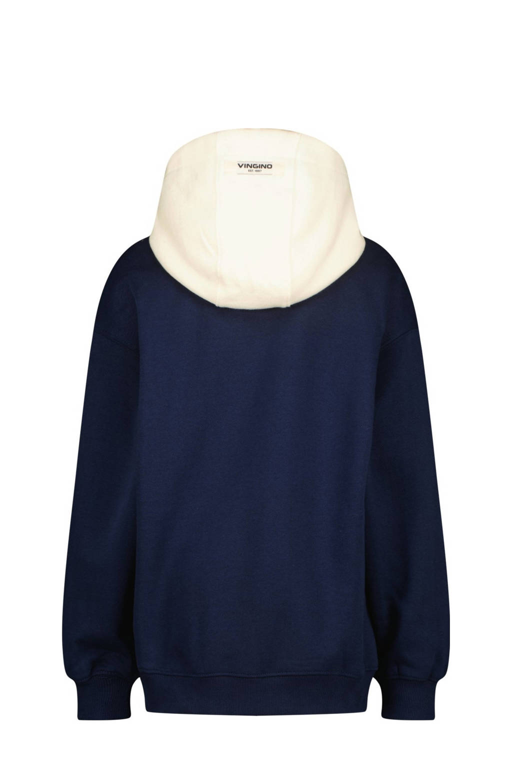 Vingino hoodie Nano met printopdruk donkerblauw/offwhite