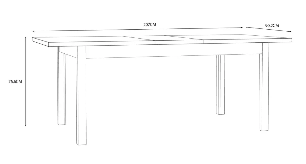 Esstisch Killarney 160/207 x 90 cm