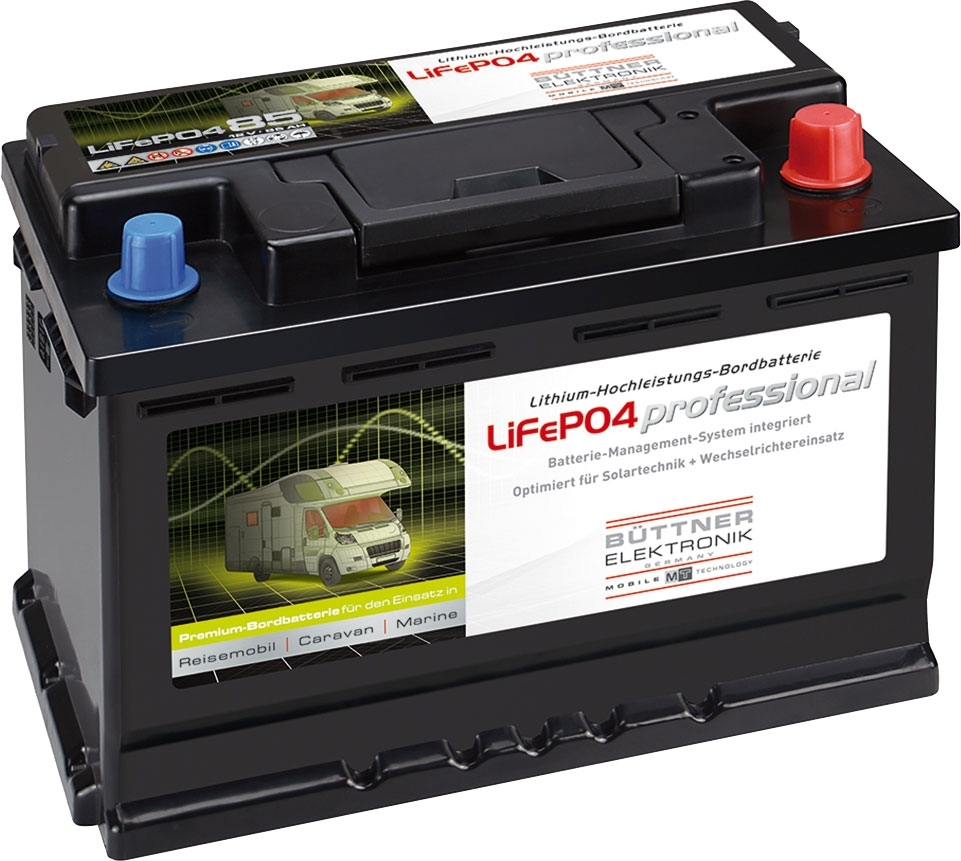 Büttner LiFePO4 Professional Lithium-Hochleistungs-Bordbatterie 12 V / 85 Ah