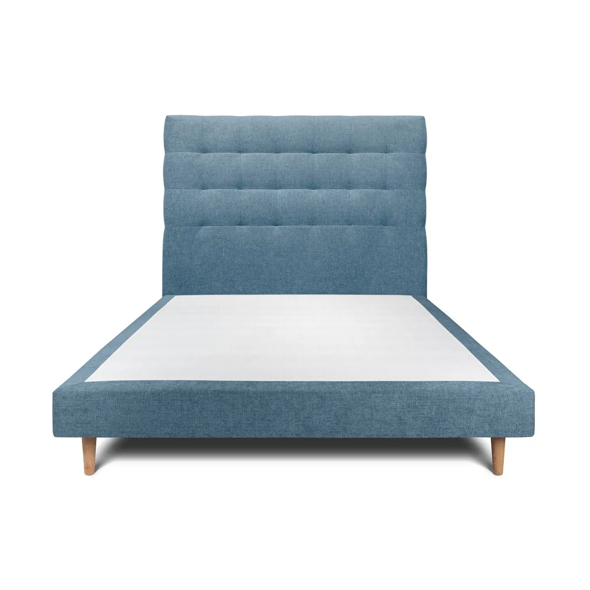 Lit Sommeil de plomb 135x190cm - Tête capitonnée Bleu