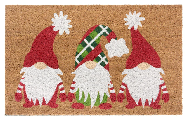 HANSE Home Fussmatte »Mix Mats  Kokos Christmas Gnomes, Türmatte« rechteckig 15 mm Höhe Weihnachten, Schmutzfangmatte, Outdoor, Rutschfest, Innen, Kokosmatte