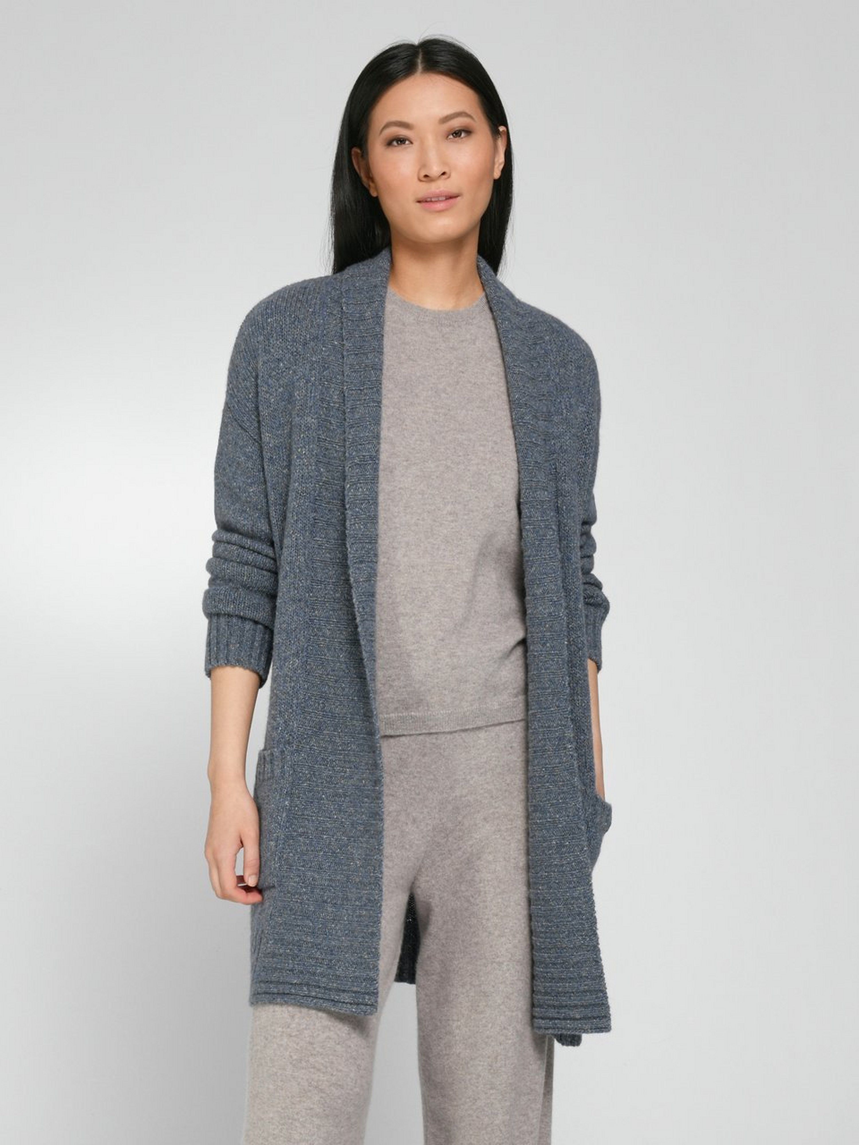Long-Strickjacke
