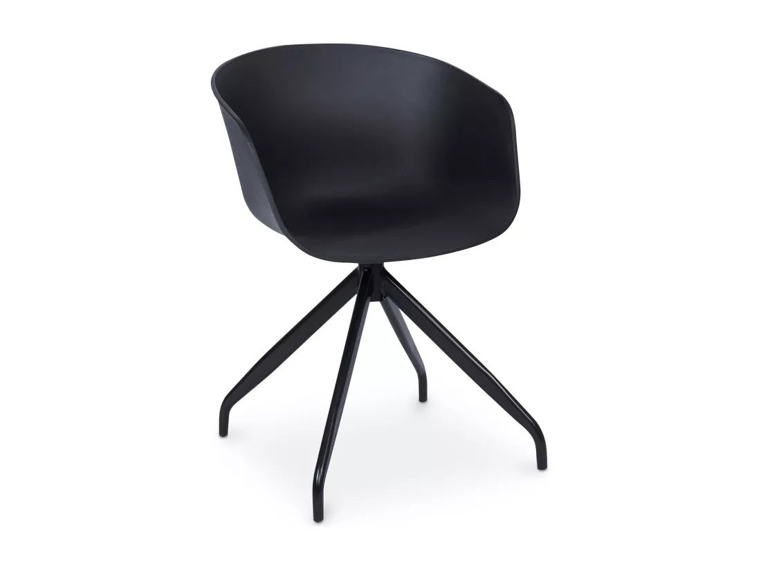 Chaise de bureau tapissée avec accoudoirs - Chaise de bureau design noire - Jodie - Joan Rouge