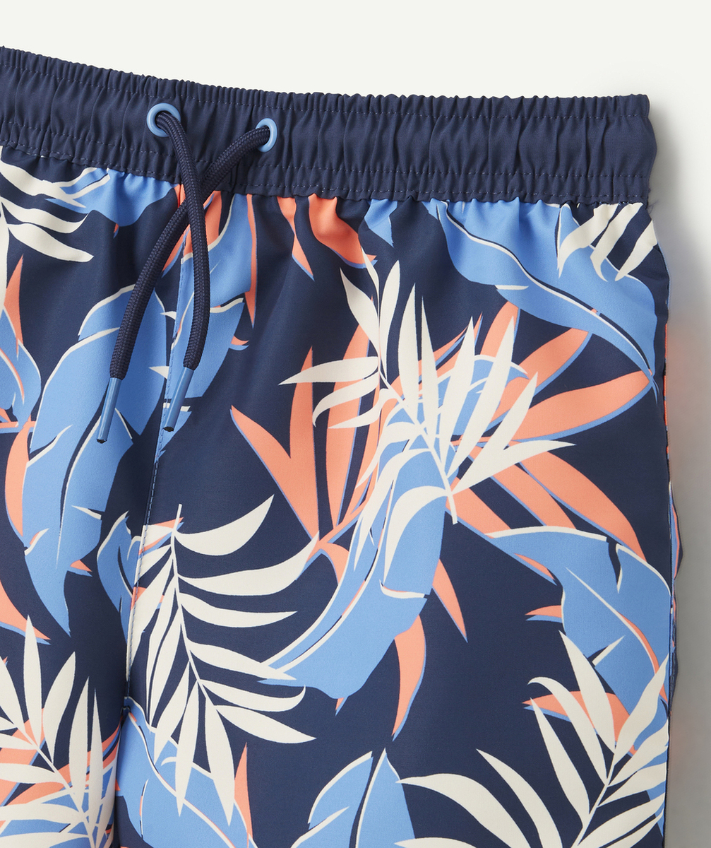 SHORT DE BAIN GARÇON EN FIBRES RECYCLÉ IMPRIMÉ FEUILLES