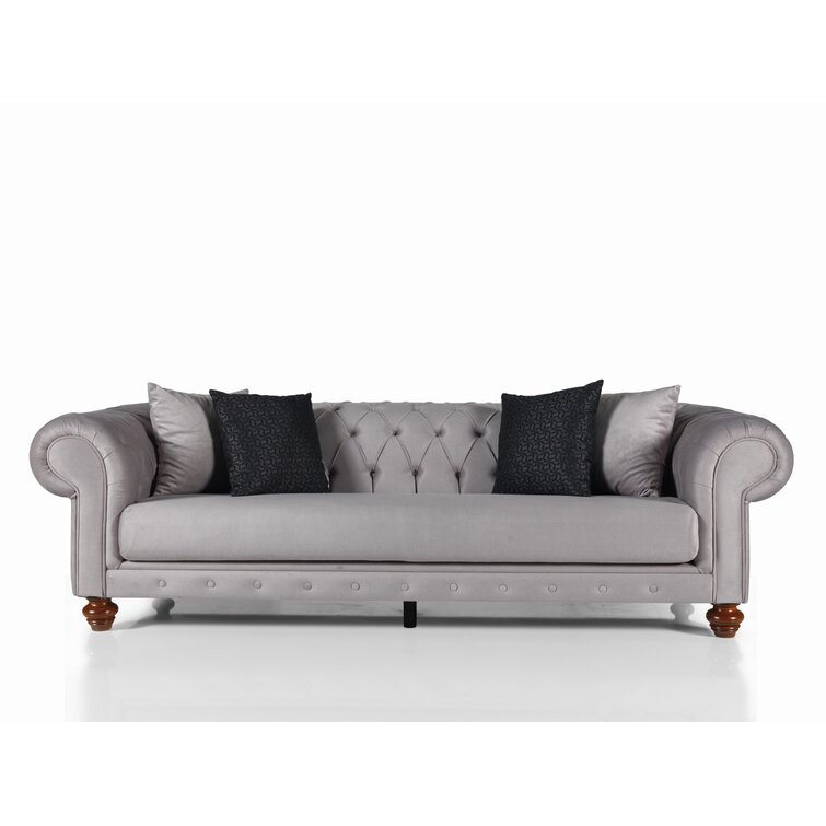 Pritt 96.1&rdquo; Rolled Arm Chesterfield Sofa