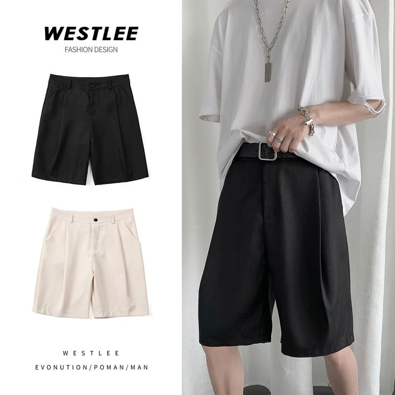Nikoflin - Hoge taille effen shorts met wijde pijpen