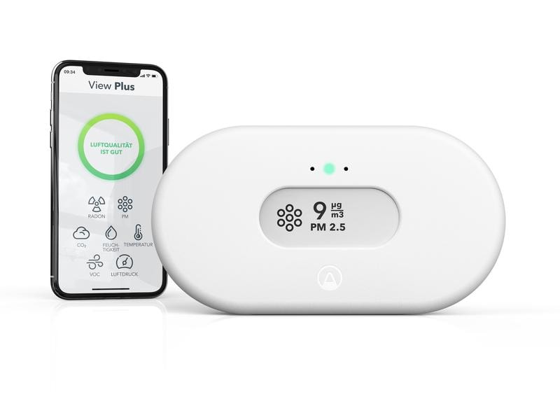 Airthings Radondetektor  View Plus Smarter Radondetektor mit zusätzlichen Sensoren