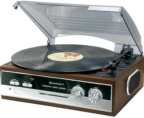Soundmaster PL186H - Platenspeler - Zwart - Hout
