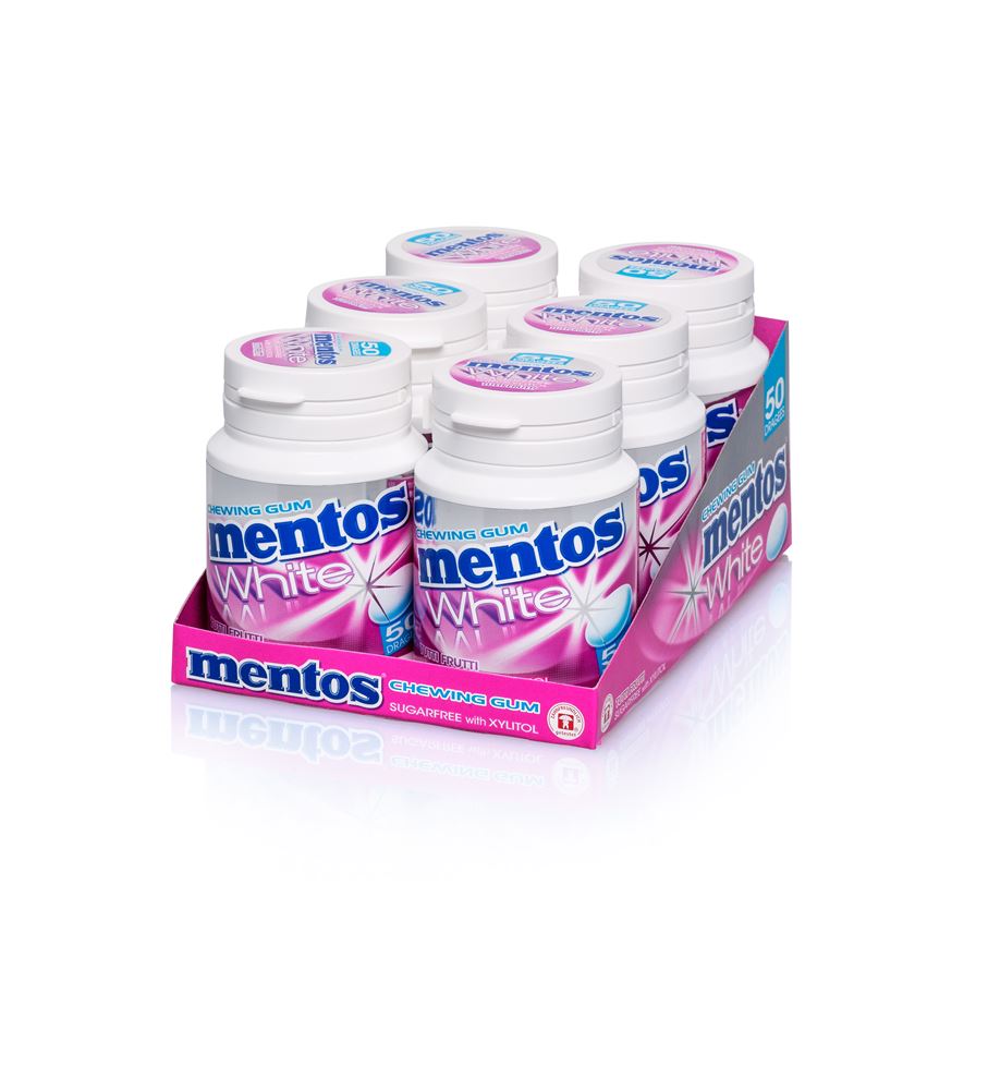 MENTOS Gum White Tutti Frutti Ds 75 g