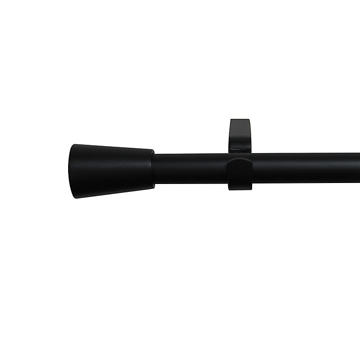 Kit de tringle à rideau extensible embout bouchon Pietro 120/210cm Ø16/19mm noir