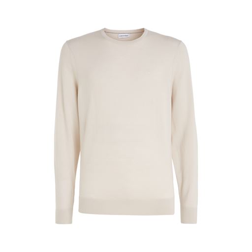 Calvin Klein Uld Striktrøje, Stoney Beige, XL