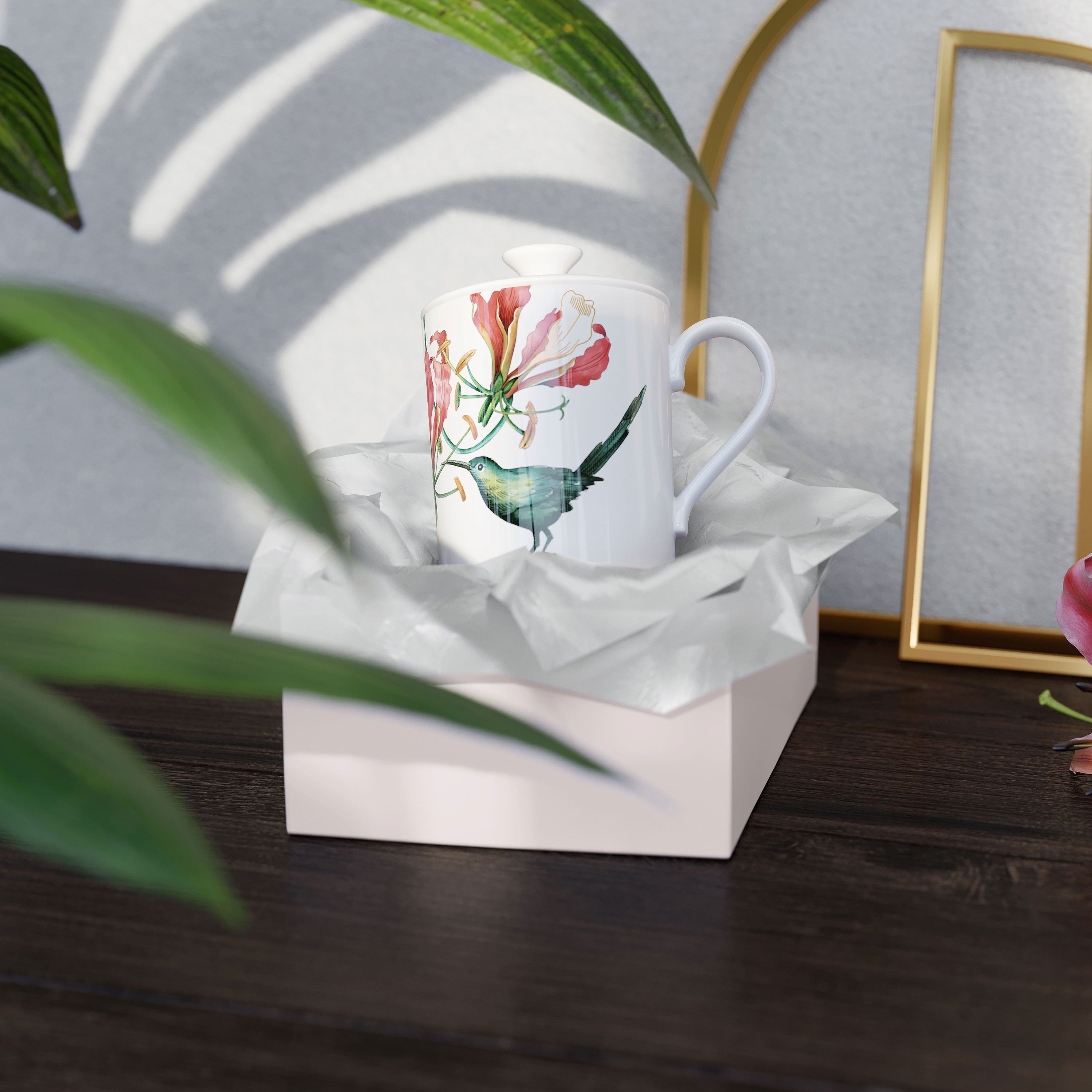 Avarua Mug Multi-colored, 8.8 oz, Premium Bone Porcelain