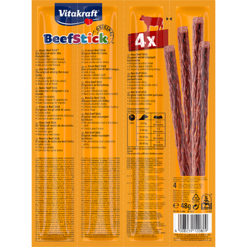 Vitakraft Beefstick Original Rund 4 Stuks 48 g