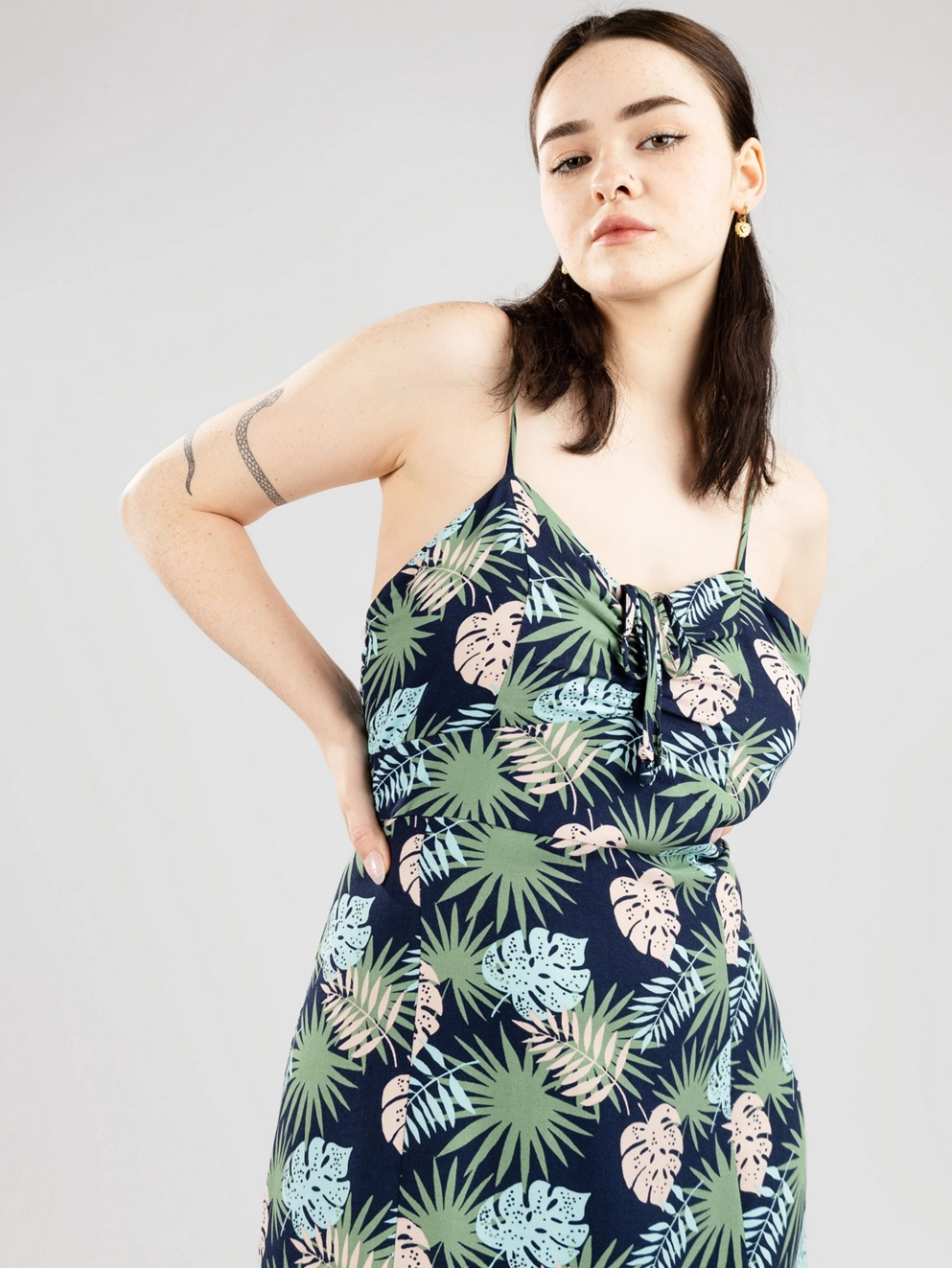 Kazane Anna Dress foliage print