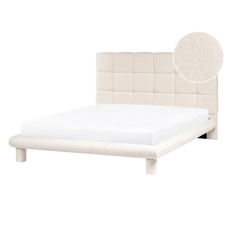 CRESSAT - Tweepersoonsbed - Off-white - 140 x 200 cm - Bouclé