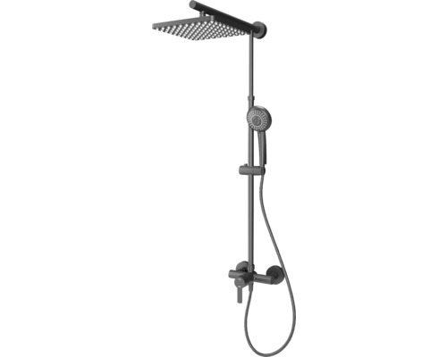 Douchekolom incl. eengreepsmengkraan SCHULTE Duschmaster Rain zwart mat D9621 68