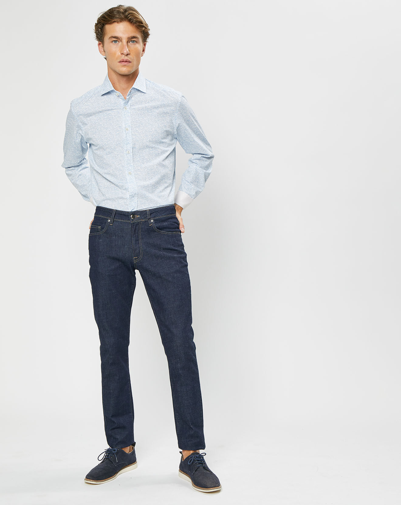 Hackett London Jean Slim bleu brut