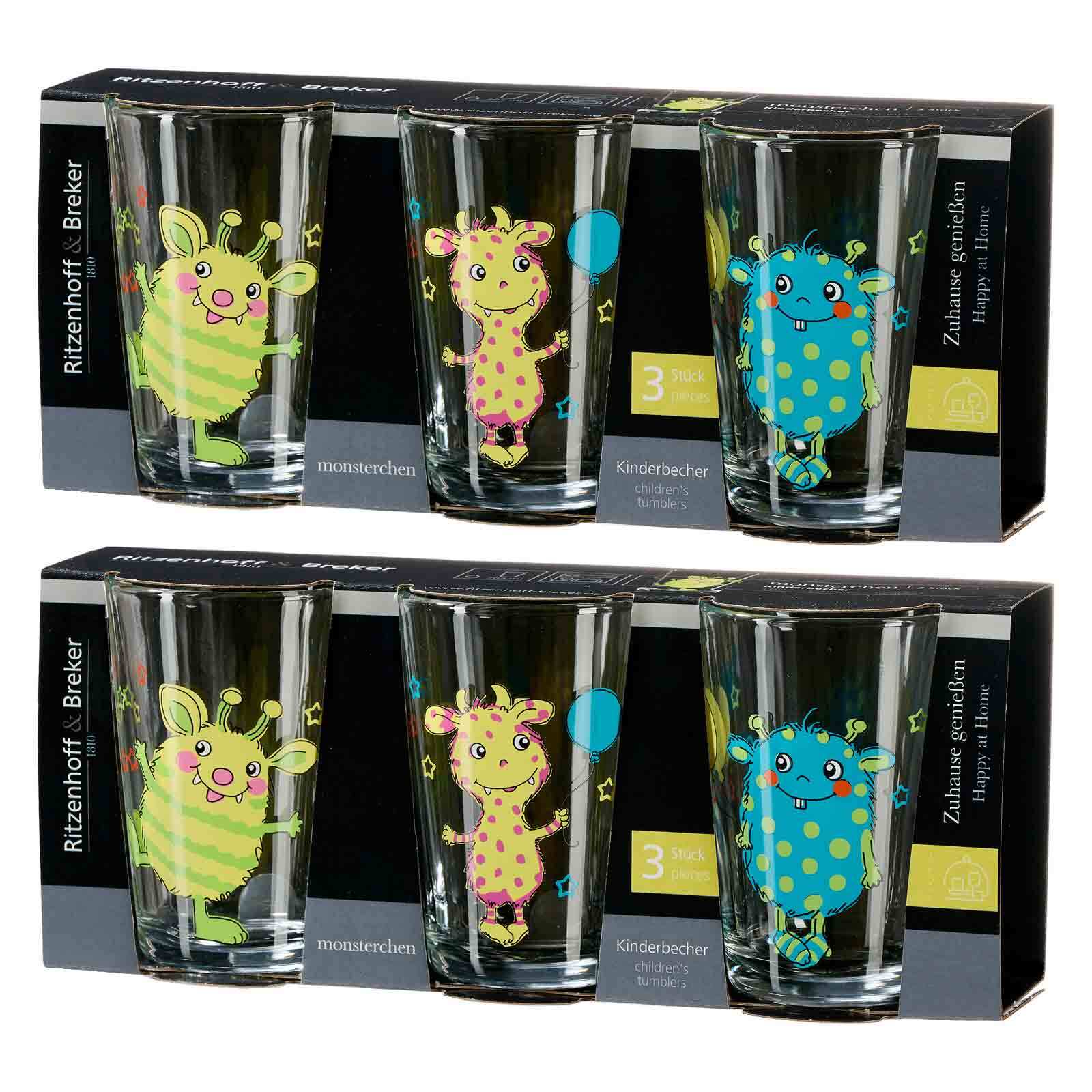 Ritzenhoff & Breker Kindergläser Monsterchen 205 ml 6er Set