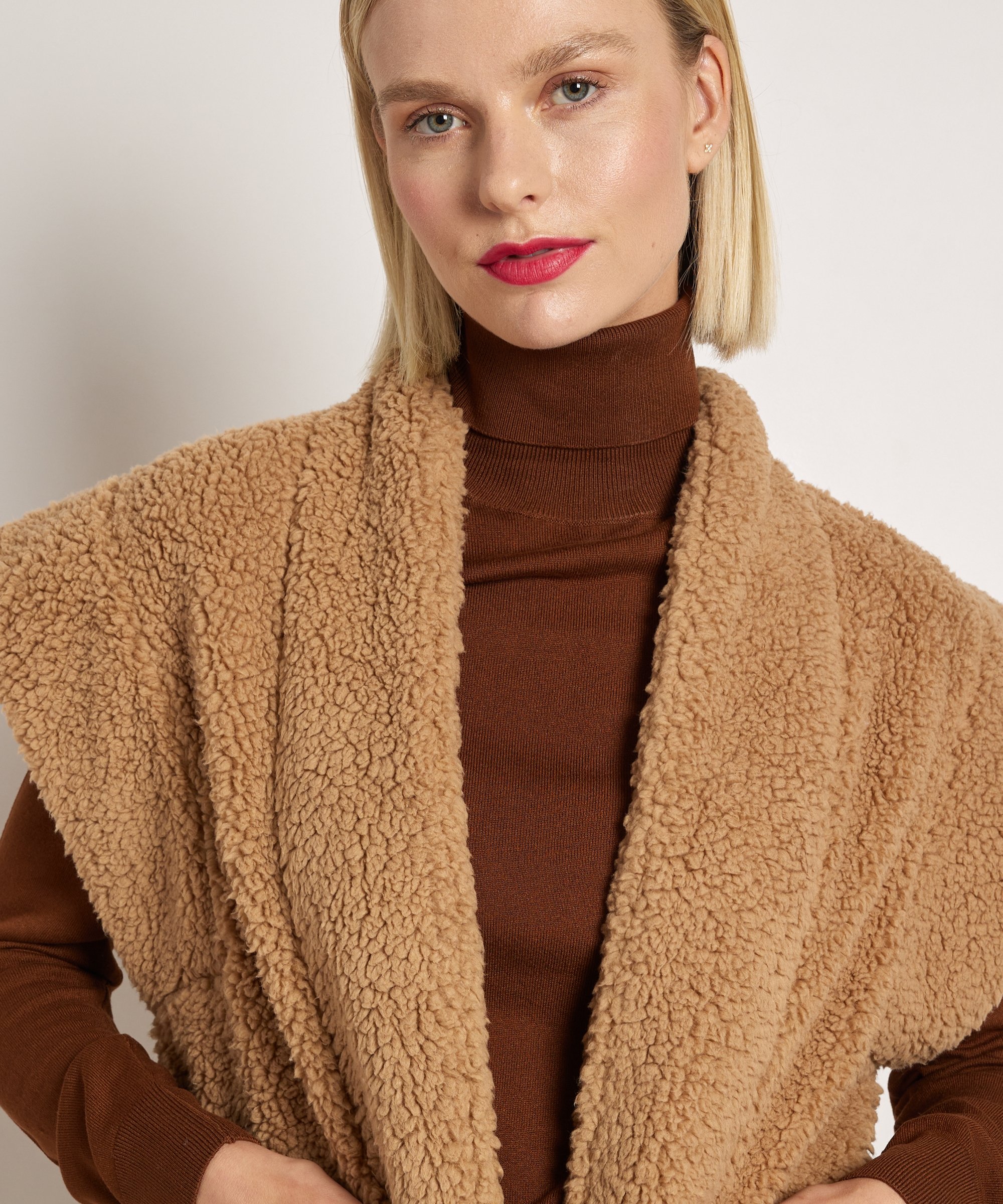 teddy gilet lang