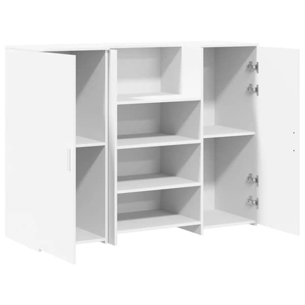 vidaXL Resepsjonspult hvit 135x50x103,5 cm konstruert tre