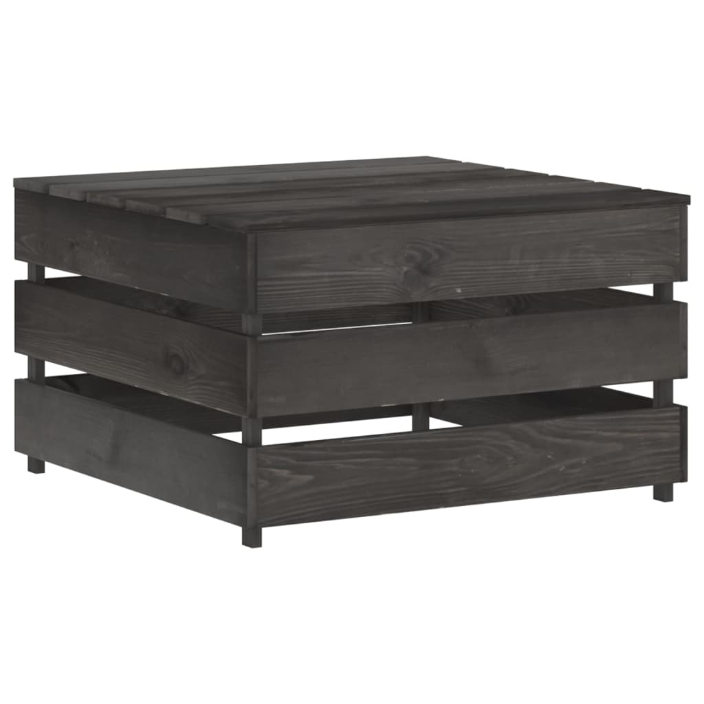 Salon de jardin meuble d'extérieur ensemble de mobilier 6 pièces avec coussins bois imprégné de gris