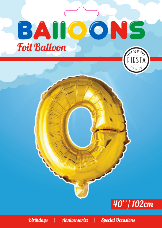 Folie Ballon Letter O Goud XL 102cm leeg