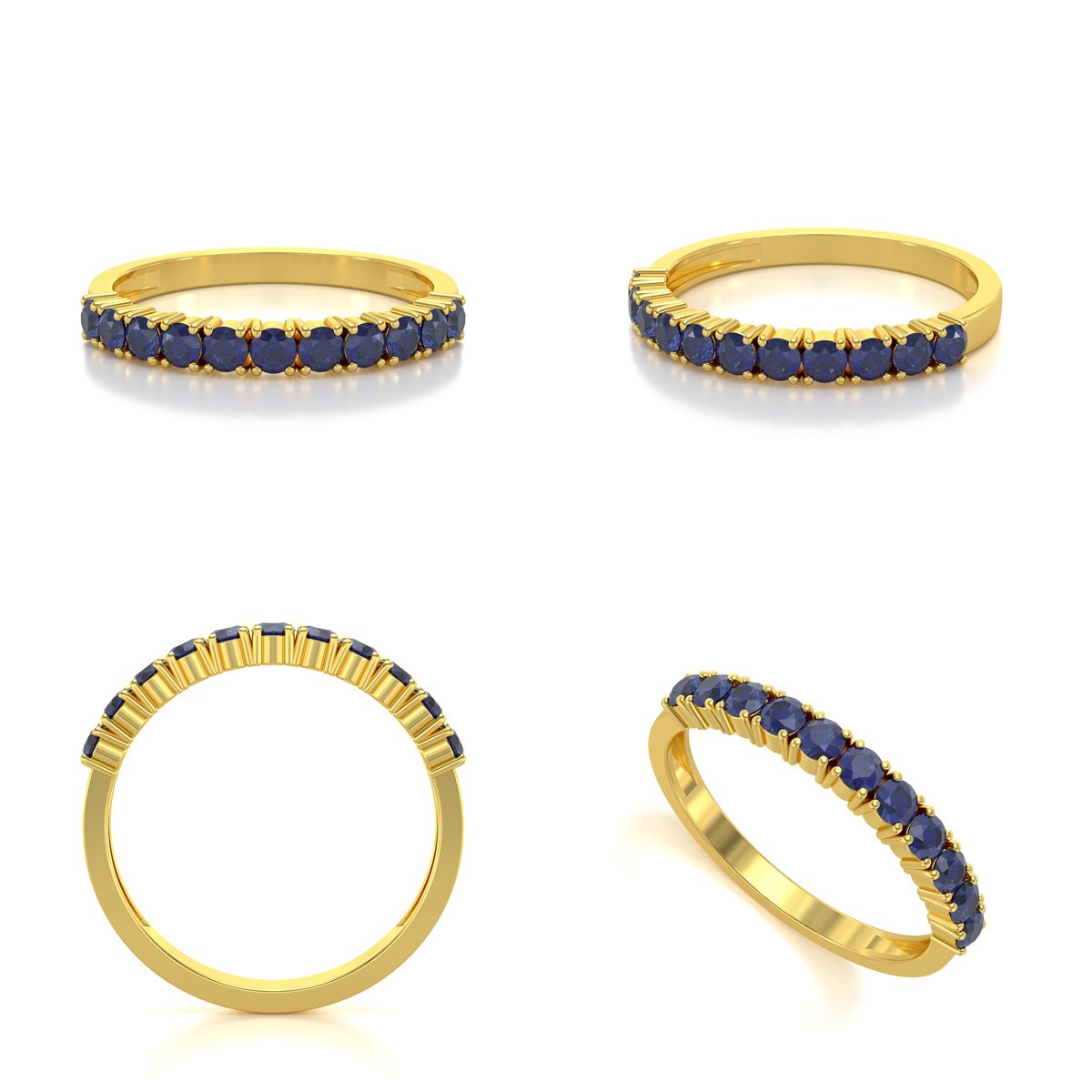 Bague ADEN Or 585 Jaune Saphir 1.64grs