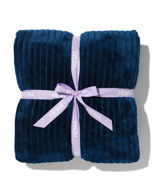 plaid sherpa bleu 130 x 150
