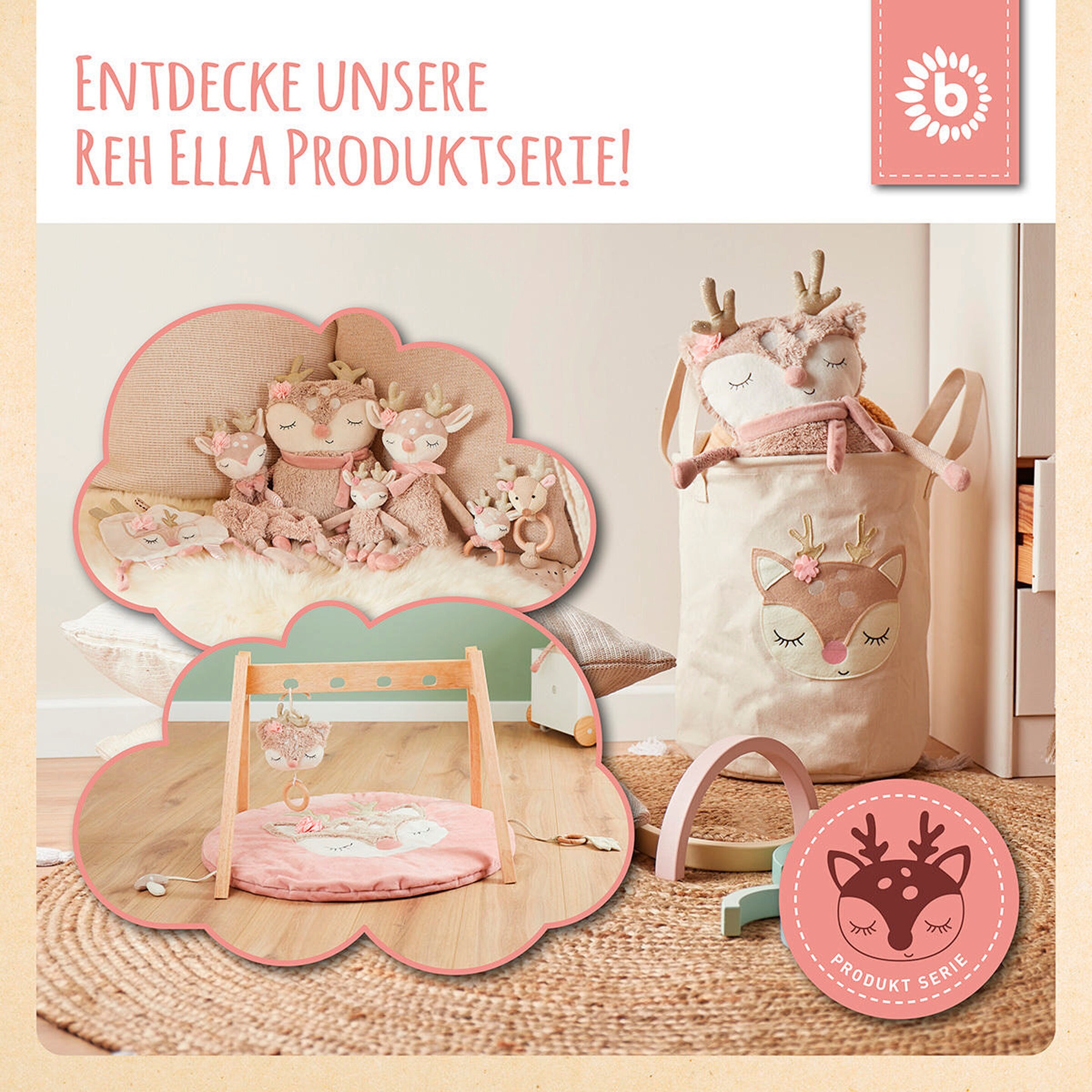 Bieco Aufbewahrungsbox mit Deckel Reh Ella Braun